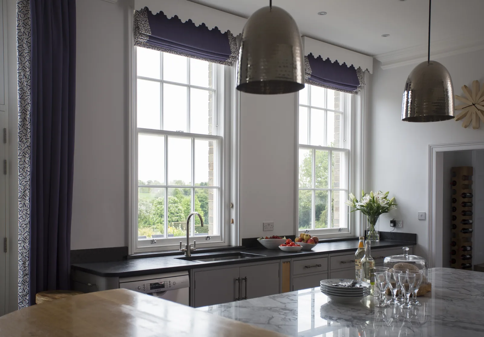 Accoya timber sash windows installed in a London kitchen