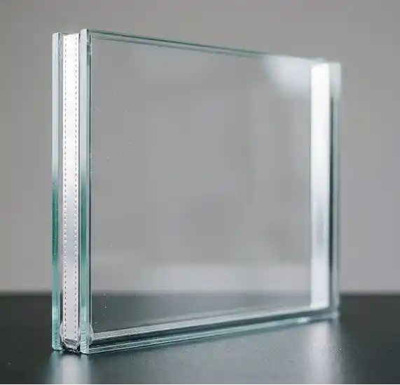 Cross-section of a double-glazed sealed window unit, replaced when double glazing fails or is damaged