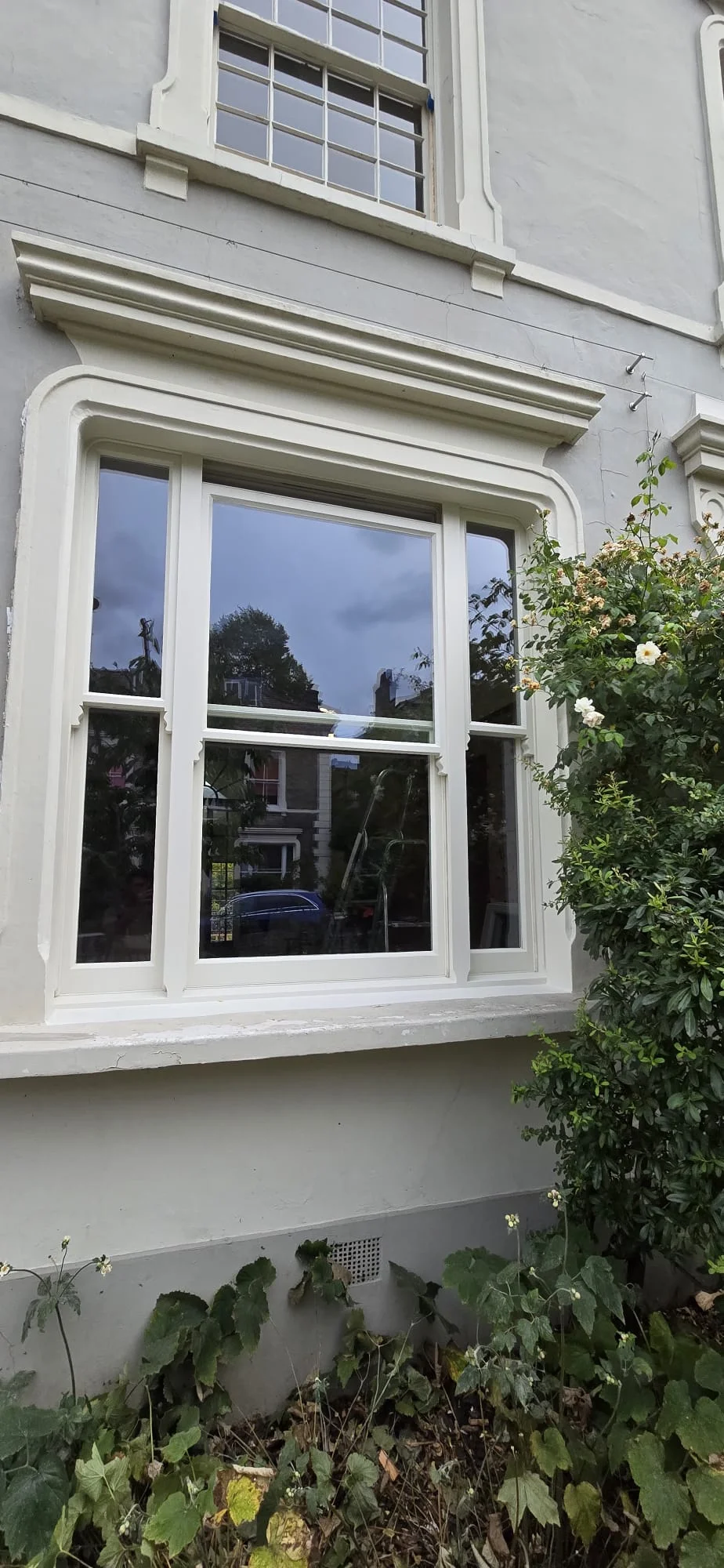 Completed Grade 2 listed building window replacement, timber sash with slimline double glazing