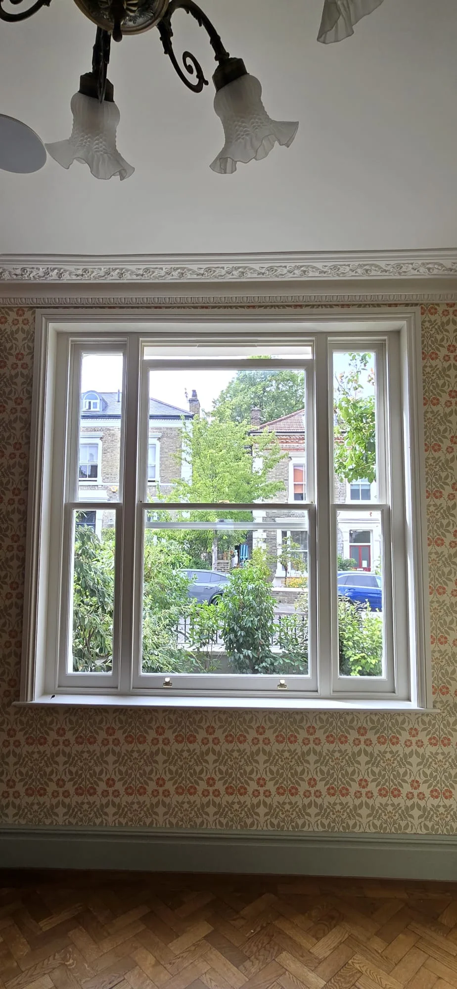 Interior view of a completed heritage sash window replacement