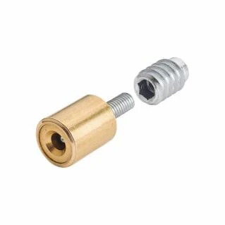 Polished brass wooden sash window stop