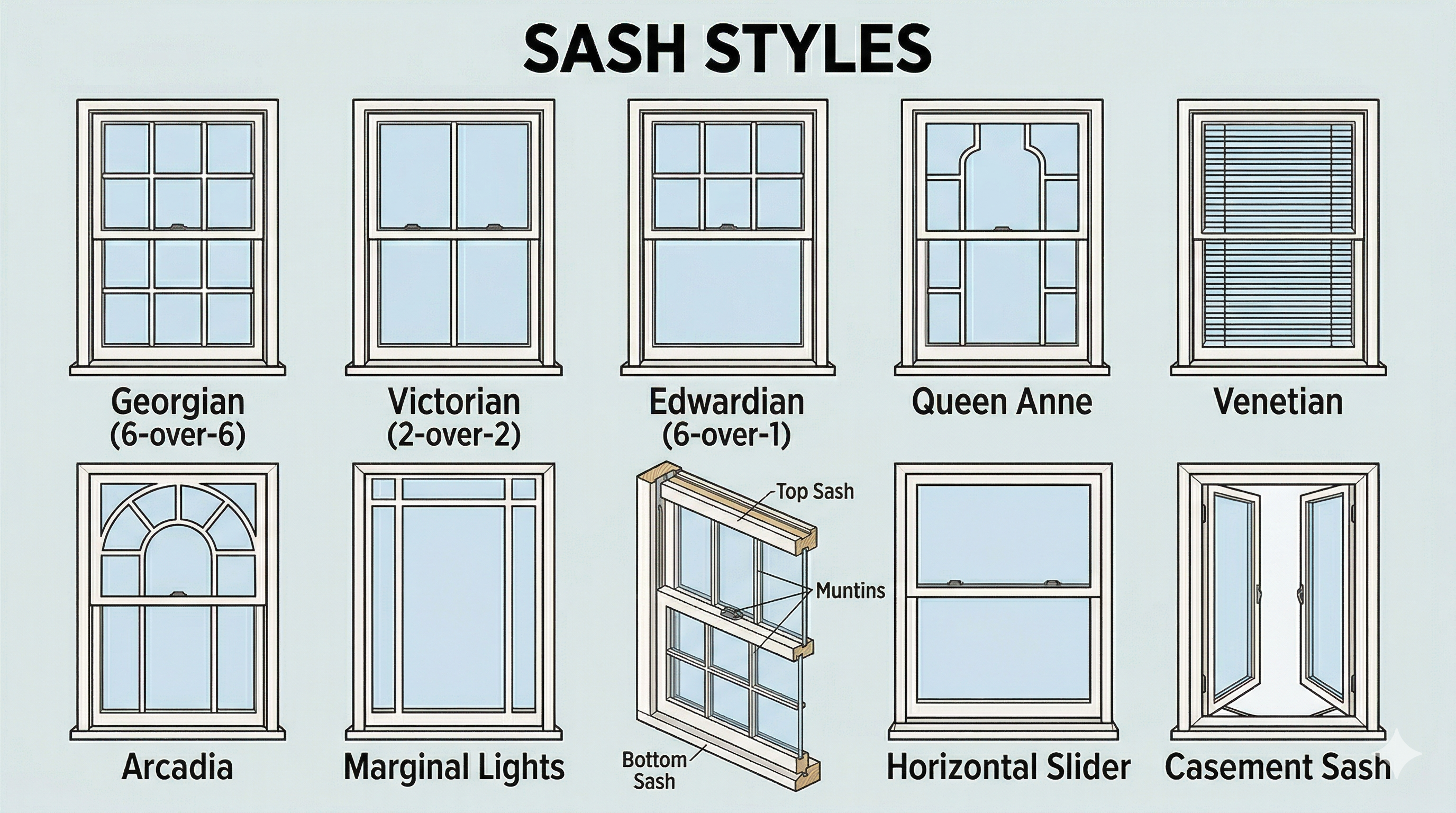 Comparison of Georgian Victorian and Edwardian Sash Window Styles