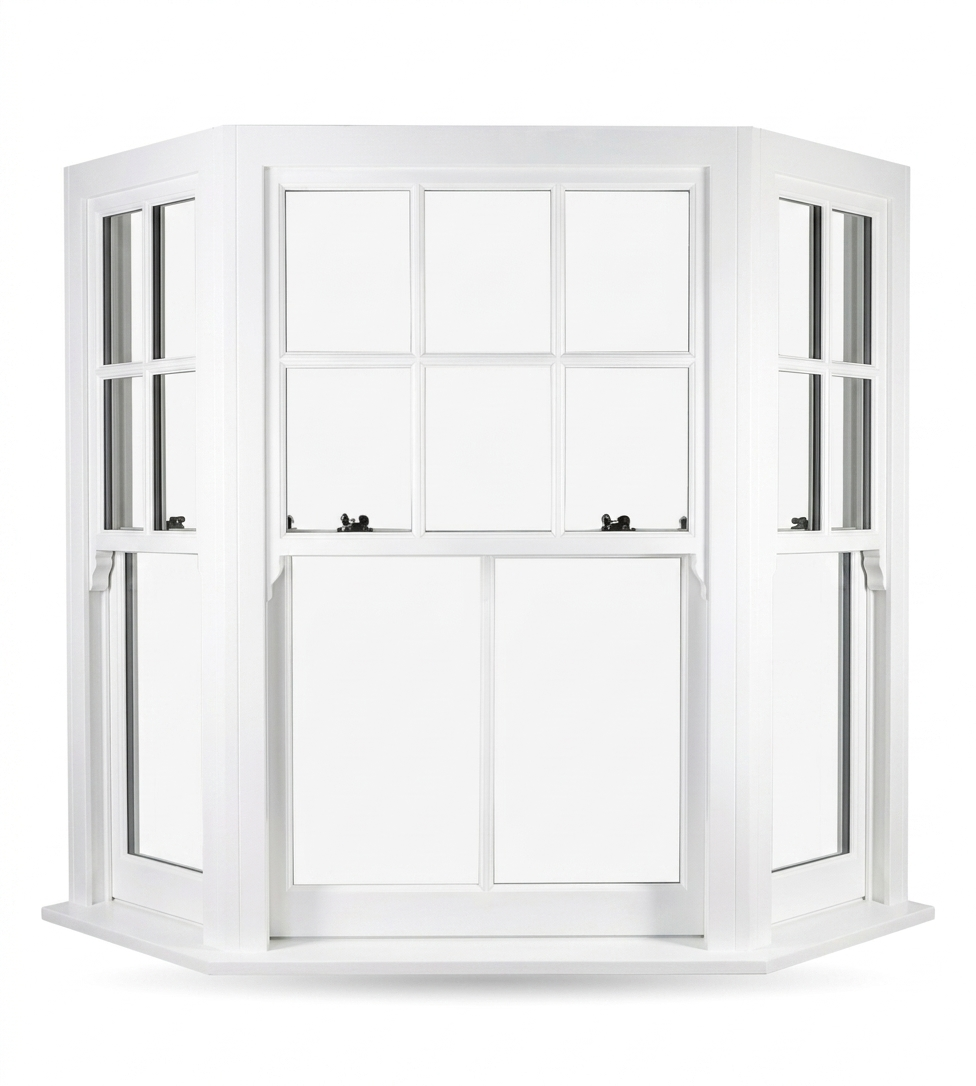 Accoya wooden bay window illustration