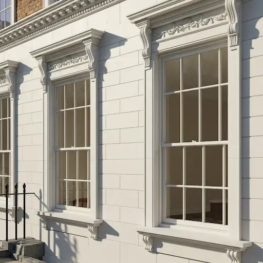 Accoya vertical sliding sash windows on London property